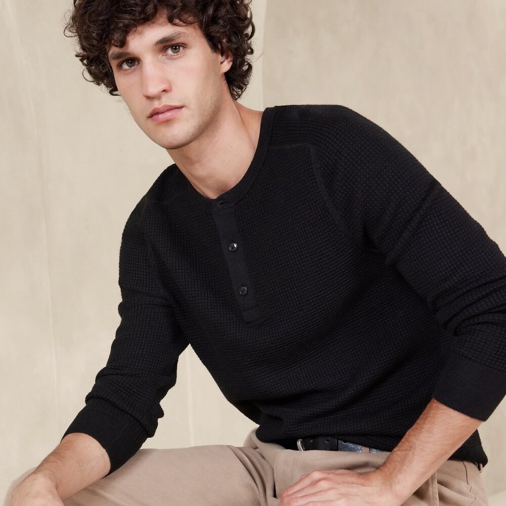 100% Merino wool henley